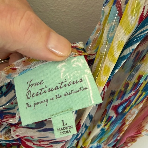 TRUE DESTINATIONS Aztec-Print Maxi Cover-Up Dress - Picture 7 of 7